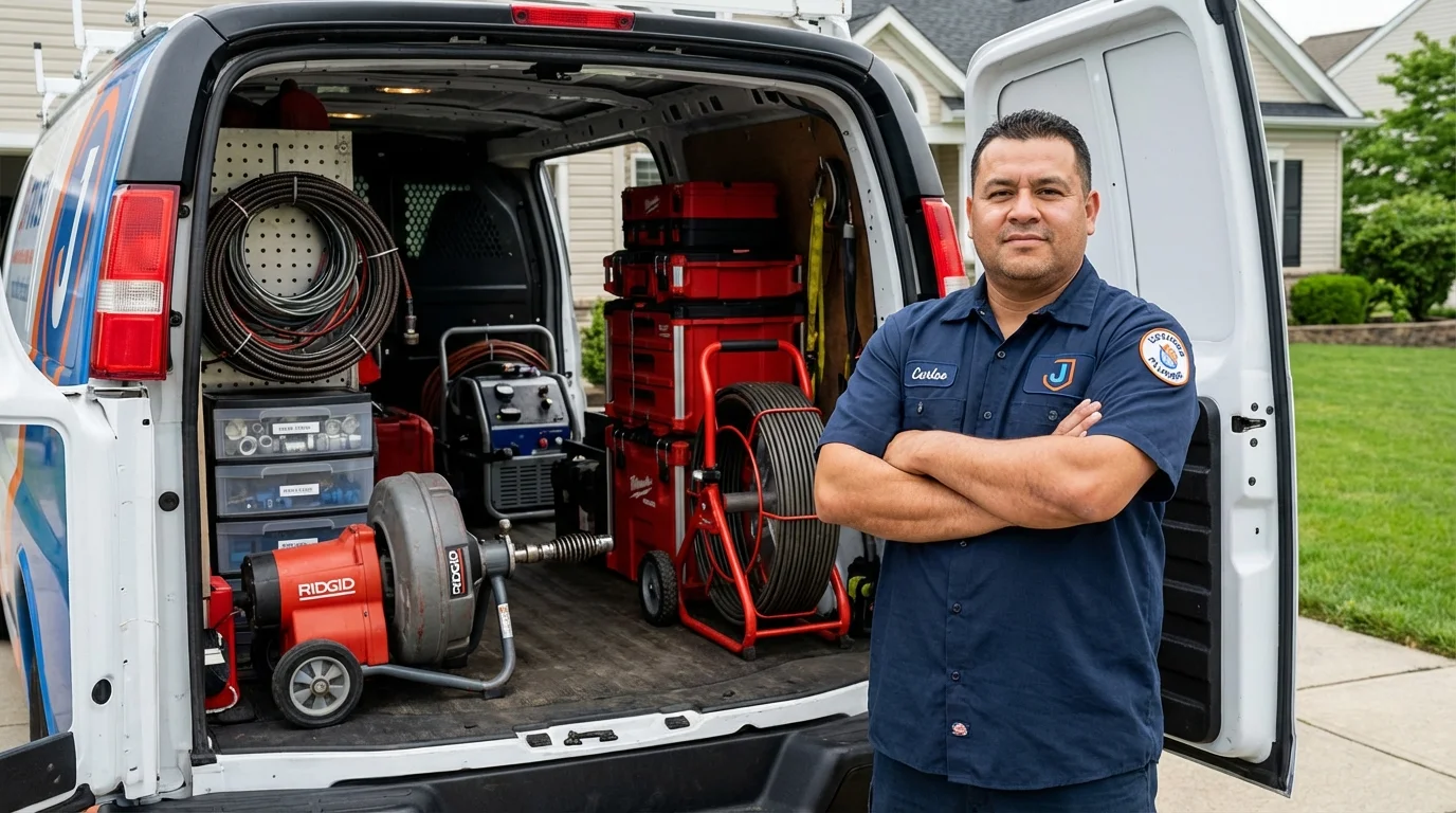 Professional drain cleaning equipment and Johns Plumbing LLC plumber in Lake Bluff